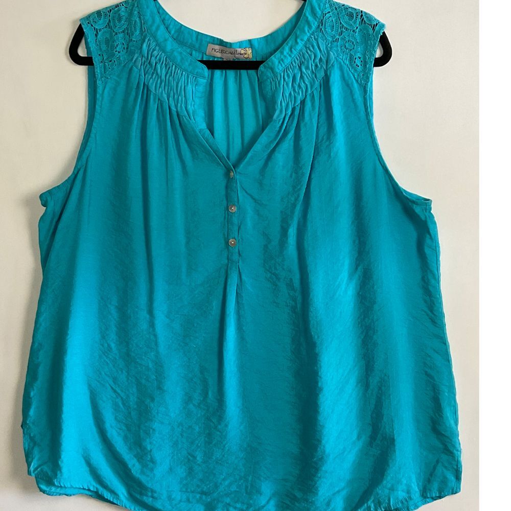Figueroa And Flowers Top Women's 2X Sleeveless‎ Plus Size